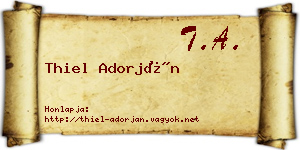 Thiel Adorján névjegykártya